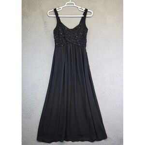 Vintage Robbie Bee Dress Women 8 Whimsigoth Fairy Grunge Black Maxi Chiffon Prom